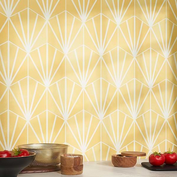HexArt Deco Yellow 8" Hexagon Matte Porcelain Tile
