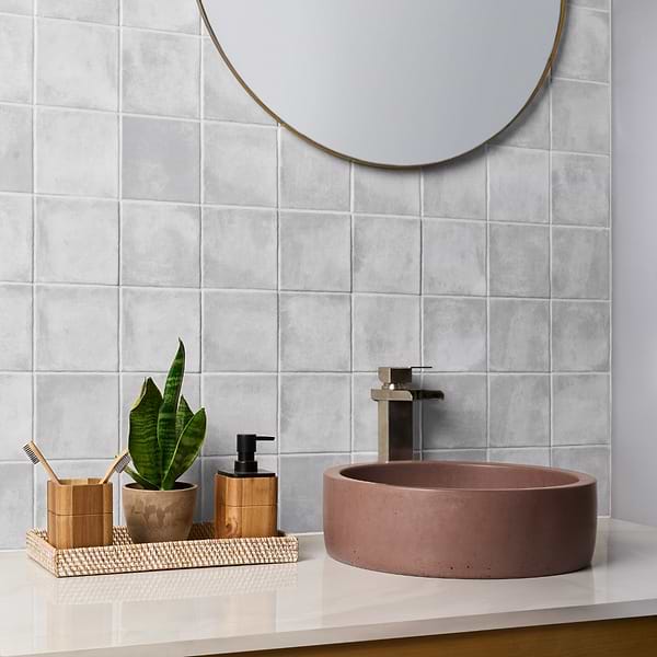 Paula Purroy Talia Cotton White 5x5 Matte Ceramic Tile