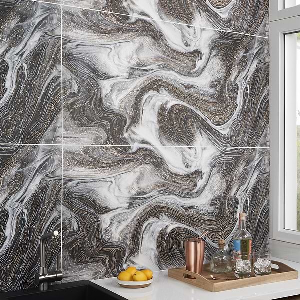 Australis By Paula Purroy White Deco 24x48 Artisan Decor Polished Porcelain Tile