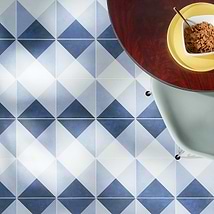 Art Geo by Elizabeth Sutton Cement Deco Blue 8x8 Matte Porcelain Tile: Pattern 3