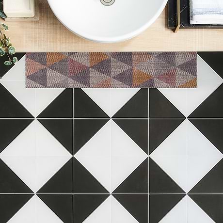 Art Geo by Elizabeth Sutton Dos Checkerboard Charcoal Black 8x8 Matte Porcelain Tile