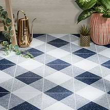 Art Geo by Elizabeth Sutton Terrazzo Deco Blue 8x8 Matte Porcelain Tile: Pattern 2