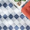 Art Geo Deco Navy Blue 8x8 Terrazzo Look Matte Porcelain Tile by Elizabeth Sutton; in Blue; for Backsplash, Bathroom Floor, Bathroom Wall, Commercial Floor, Floor Tile, Kitchen Floor, Kitchen Wall, Outdoor Floor, Outdoor Wall, Shower Floor, Shower Wall, Wall Tile; in Style Ideas Art Deco, Contemporary, Craftsman, Mid Century, Modern, Transitional, Whimsical