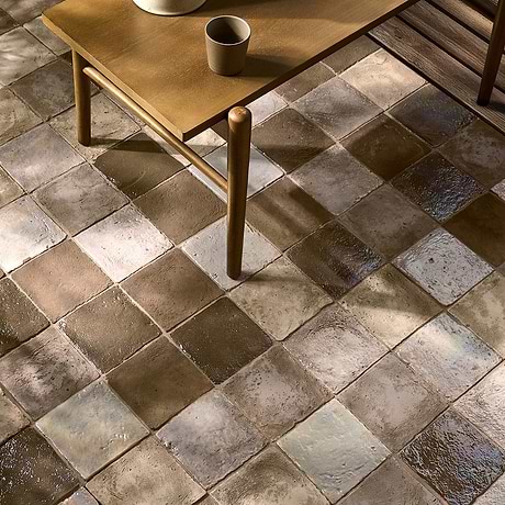 Opera Terracotta by Paula Purroy Dune 6x6 Square Matte and Iridescent Terracotta Tile