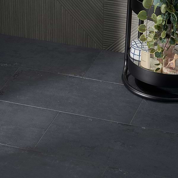 Portrait Black Matte Porcelain Tile - Sample in Black, View 1