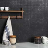 Portrait Black 1x1 Matte Porcelain Mosaic; in Black Porcelain; for Backsplash, Bathroom Floor, Bathroom Wall, Commercial Floor, Floor Tile, Kitchen Floor, Kitchen Wall, Outdoor Floor, Outdoor Wall, Pool Tile, Shower Floor, Shower Wall, Wall Tile; in Style Ideas Contemporary, Industrial, Modern, Traditional, Transitional