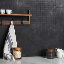 Portrait Black Gold 1x1 Matte Porcelain Mosaic Tile
