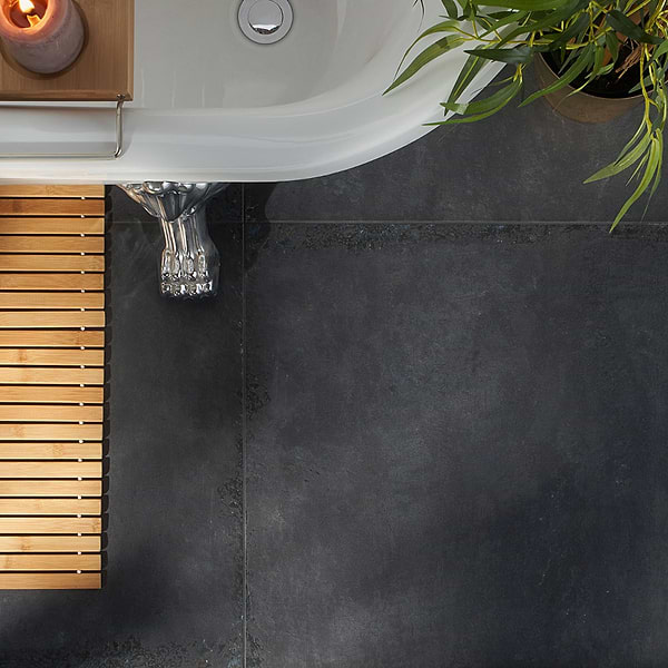 Portrait Black Matte Porcelain Tile - Sample in Black, View 4, open zoomed image