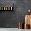 Portrait Black Gold 2" Hexagon Matte Porcelain Mosaic Tile