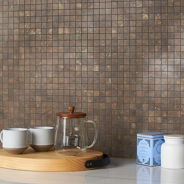 Portrait Copper 1x1 Matte Porcelain Mosaic Tile