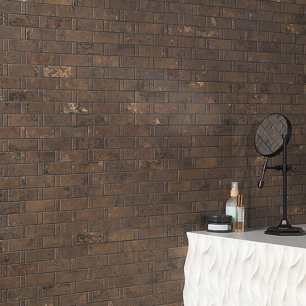 Portrait Copper 1x3 Weave Matte Porcelain Mosaic Tile