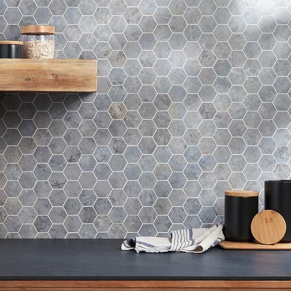 Portrait Ocean Blue 2" Hexagon Matte Porcelain Mosaic Tile