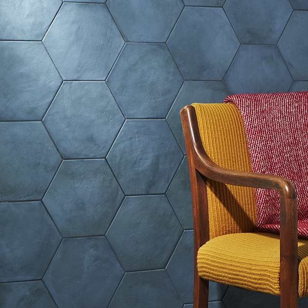 Ava Blue Ocean 8" Hexagon Matte Porcelain Tile
