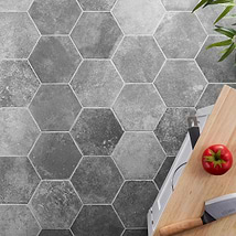 Terra Pompeii Gris Gray 8" Hexagon Matte Porcelain Tile