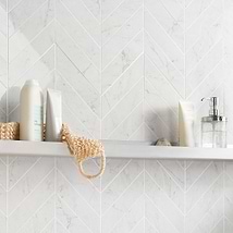 DreamStone Carrara Giola 2x8 Chevron Polished Porcelain Mosaic