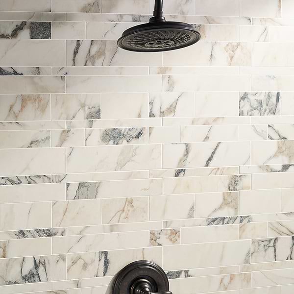 DreamStone Calacatta Rustico Railroad Matte Porcelain Mosaic
