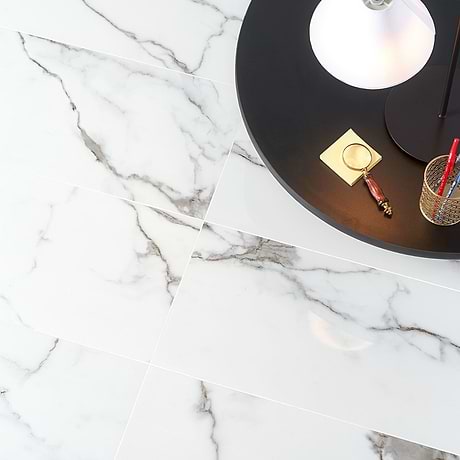 DreamStone Statuario Valley 12x24 Polished Porcelain Tile