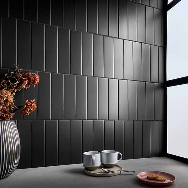 Roller Black 3x11 Matte Porcelain Subway Tile