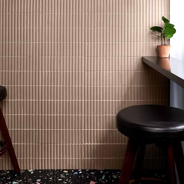 Roller Ribbed Taupe 4x12 3D Matte Fluted Ceramic Tile