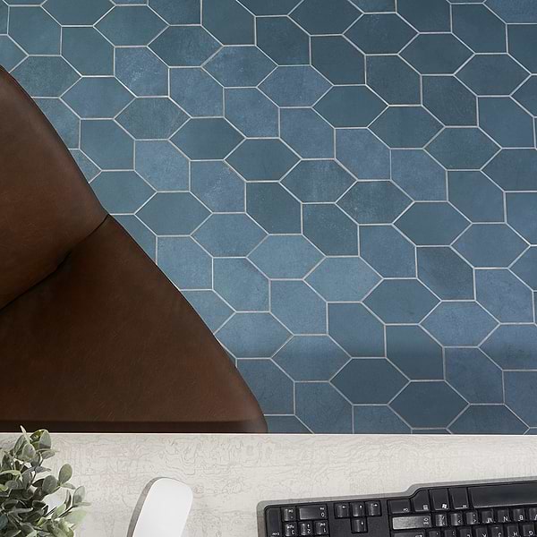 Bond Indio Blue Foliage Matte Porcelain Mosaic Tile