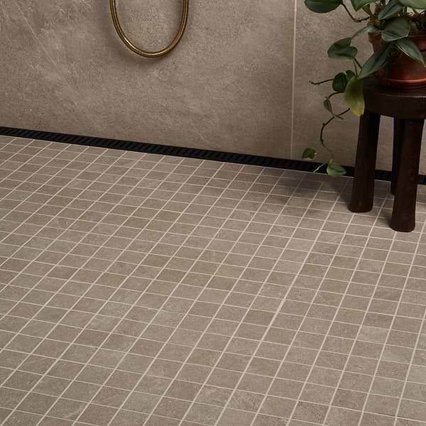 Era Caramel Brown 2x2 Limestone Look Matte Porcelain Mosaic Tile