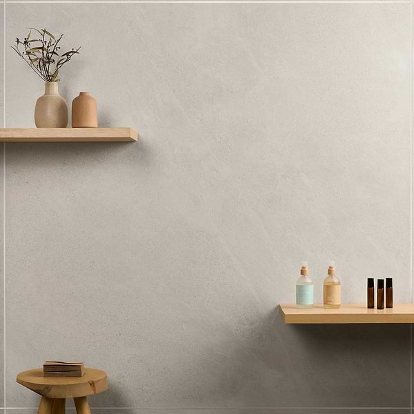 Era Linen White 48x48 Limestone Look Matte Porcelain Tile
