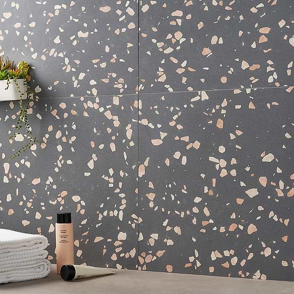 Terrazzo Italy Dolce Grande Gray 24x24 Honed Terrazzo Tile