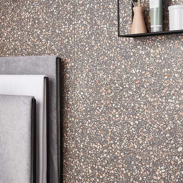 Terrazzo Italy Dolce Rina Gray 24x24 Honed Terrazzo Tile
