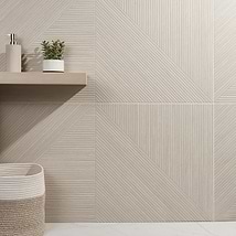 Enso Ash Beige 24x48 Ribbed Matte Fluted Porcelain Wood Look Tile