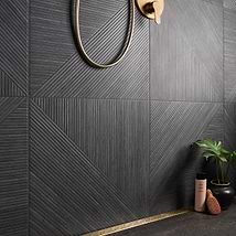 Enso Charcoal Black 24x48 Ribbed Matte Fluted Porcelain Wood Look Tile