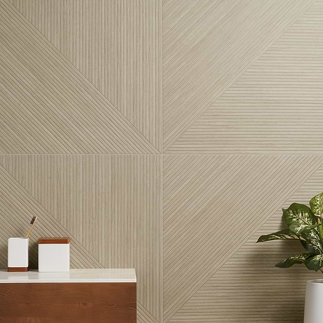 Enso Oak 24x48 Ribbed Matte Fluted Porcelain Wood Look Tile