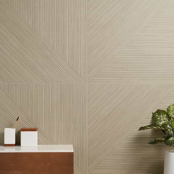 Enso Oak 24x48 Ribbed Matte Fluted Porcelain Wood Look Tile