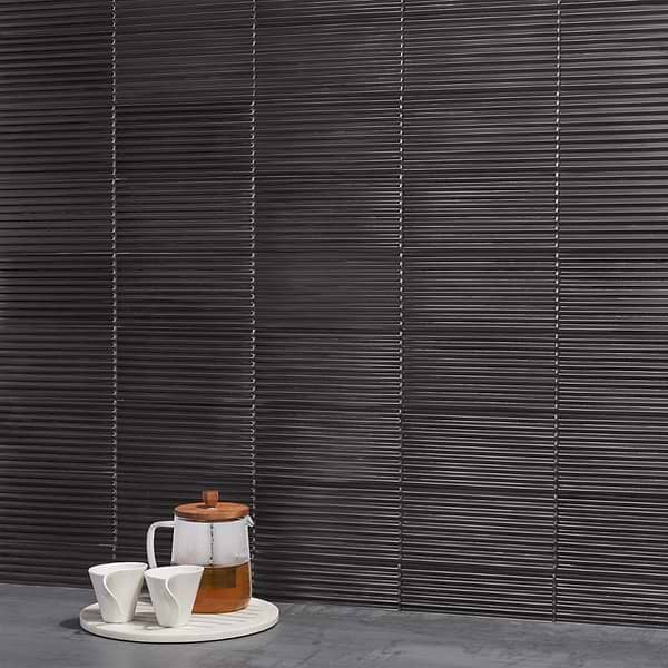 Zeal Linear 3D Gunmetal Gray 5x10 Glazed Porcelain Tile