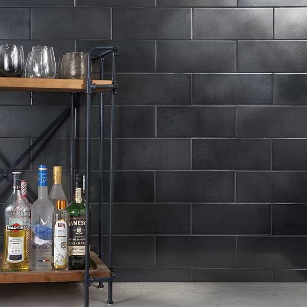 Zeal Gunmetal Gray 5x12 Polished Porcelain Tile