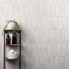 Parry Mist Gray 3x8 Fishscale Glossy Ceramic Tile; in Gray  Ceramic; for Backsplash, Bathroom Wall, Kitchen Wall, Shower Wall, Wall Tile; in Style Ideas Art Deco, Contemporary, Mediterranean, Mid Century, Transitional; released 2025; new, trends