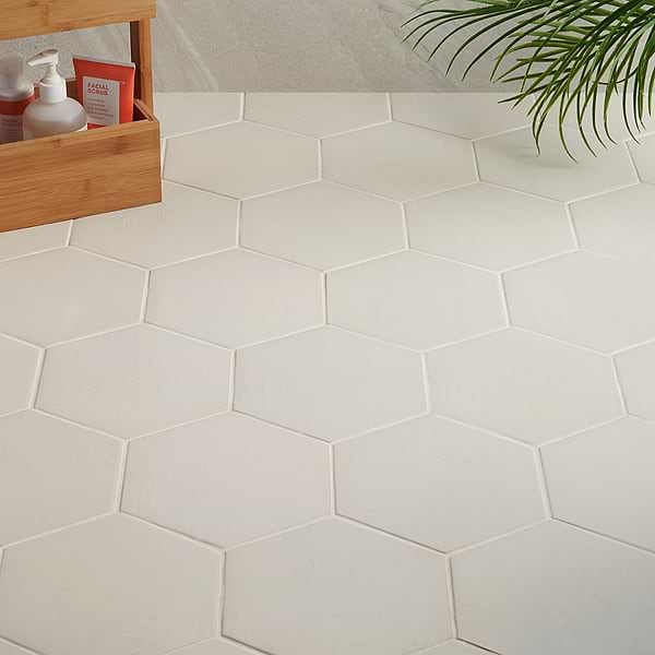 Cavallo Swiss Coffee Beige 7" Hexagon Glossy Porcelain Tile