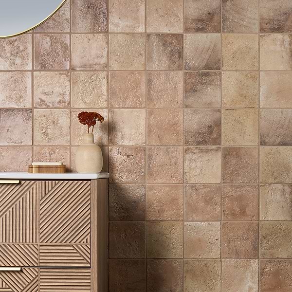 Navari Terra Cream 5x5 Textured Matte Ceramic Tile