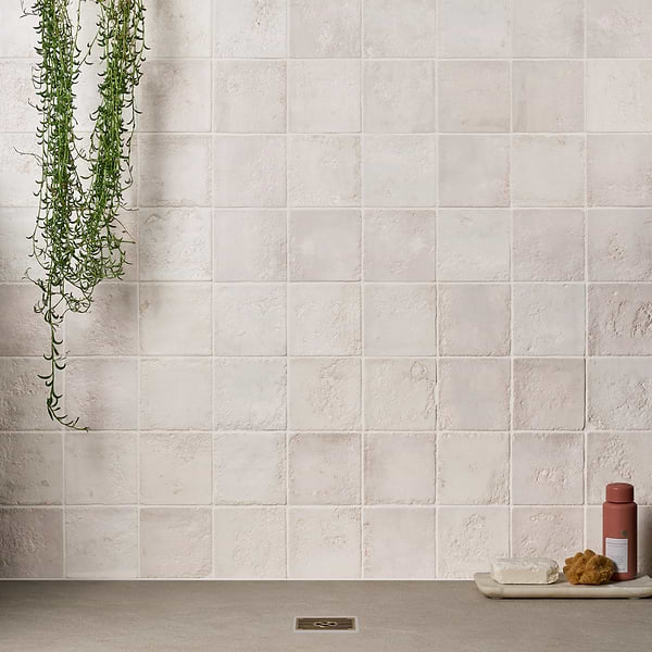 Navari White 5x5 Textured Matte Ceramic Tile