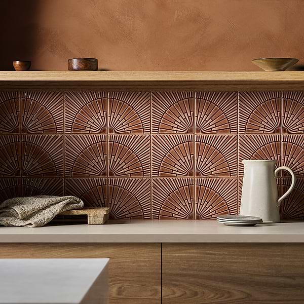 Stacy Garcia Radius Espresso Brown 6x6 3D Crackled Glossy Ceramic Tile