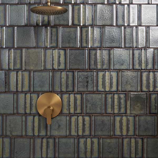 Kinro Garden Green 6x6 3D Metallic Look Matte Porcelain Tile