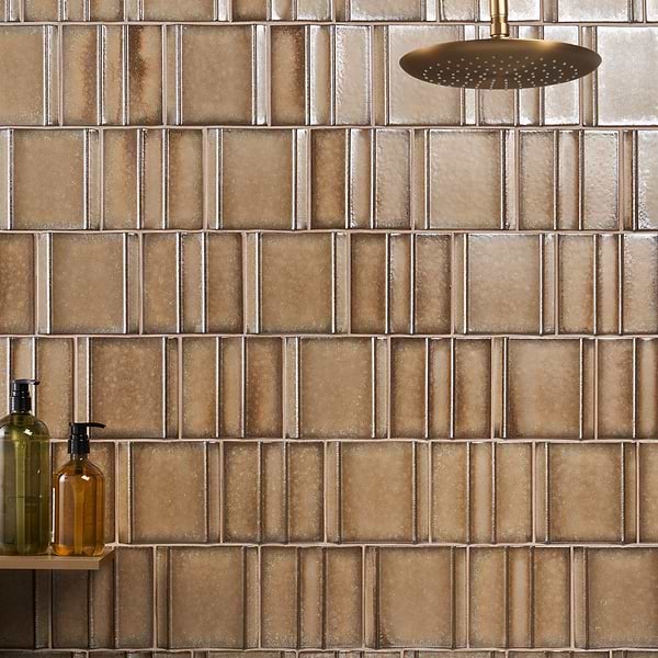Kinro Golden Brown 6x6 3D Metallic Look Matte Porcelain Tile
