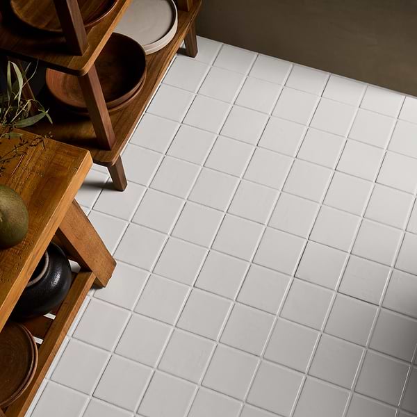 Morocco Blanco White 4x4 Square Glossy Porcelain Tile