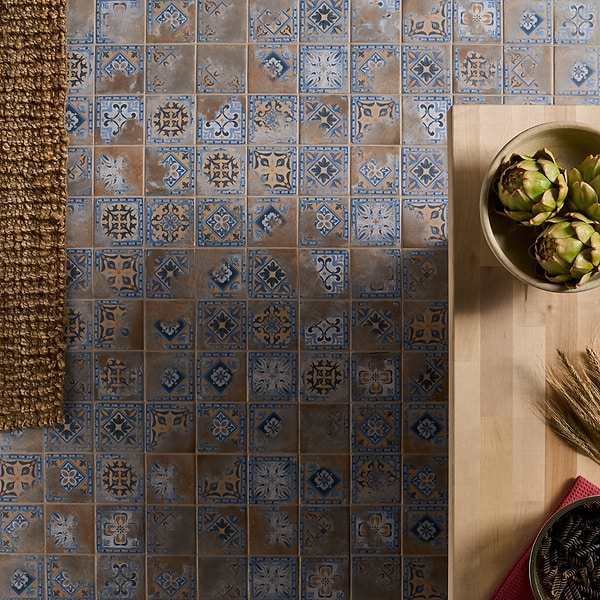 Morocco Medina Multicolor 4x4 Square Matte Porcelain Tile