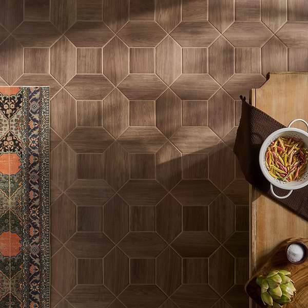 Morocco Willow Brown 4x8 Picket and 4x4 Square Matte Porcelain Tile