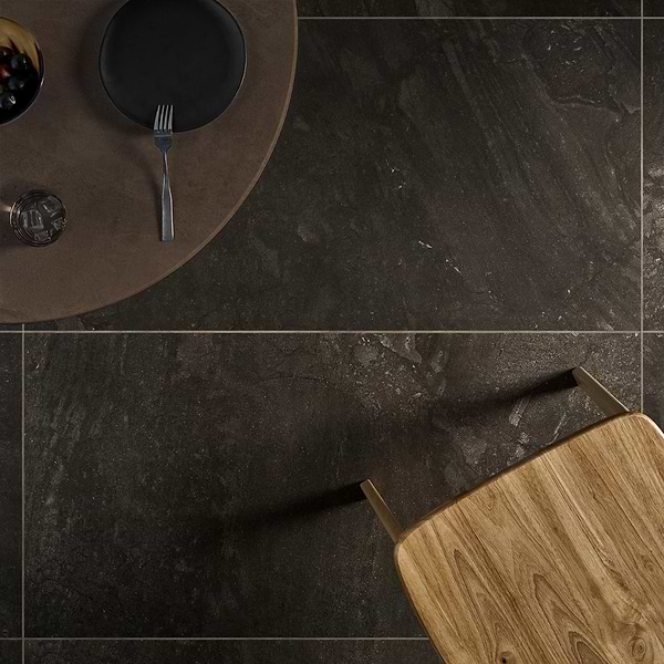 Santo Charcoal Black 24x48 Matte Porcelain Tile