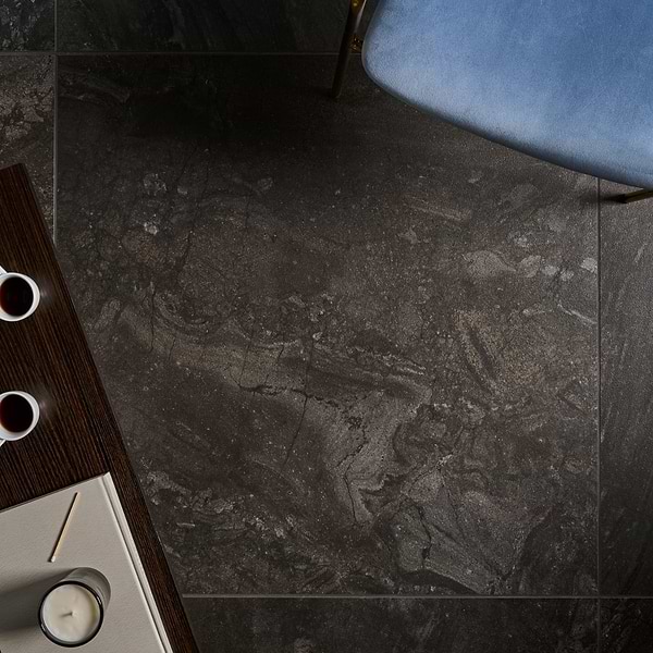 Santo Charcoal Black 36x36 Matte Porcelain Tile