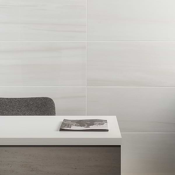 Minera Dolomite Warm White 12x24 Marble Look Polished Porcelain Tile