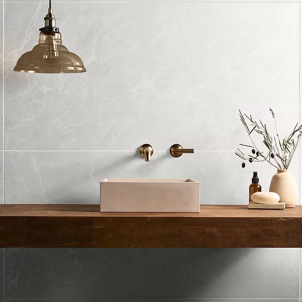 Boscato Cream White 24x48 Marble Look Polished Porcelain Tile