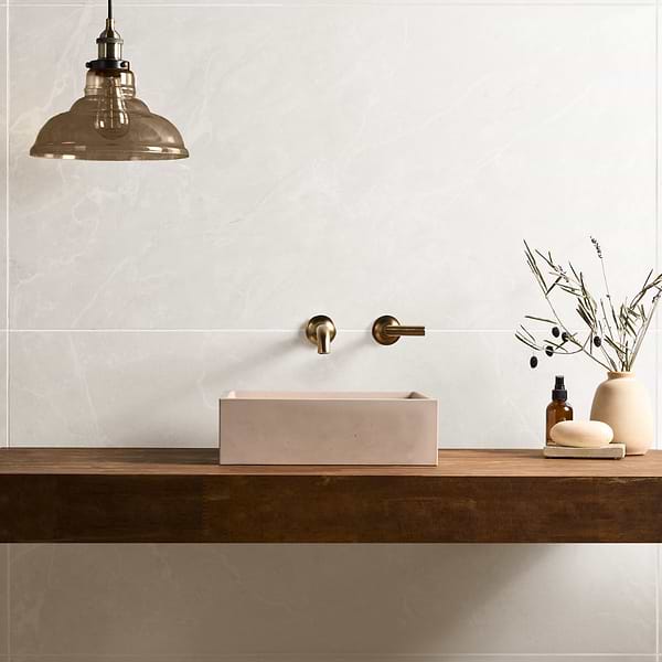 Boscato Cream White 24x48 Marble Look Polished Porcelain Tile