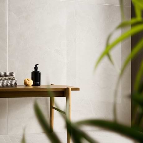 Boscato Cream White 48x48 Marble Look Polished Porcelain Tile